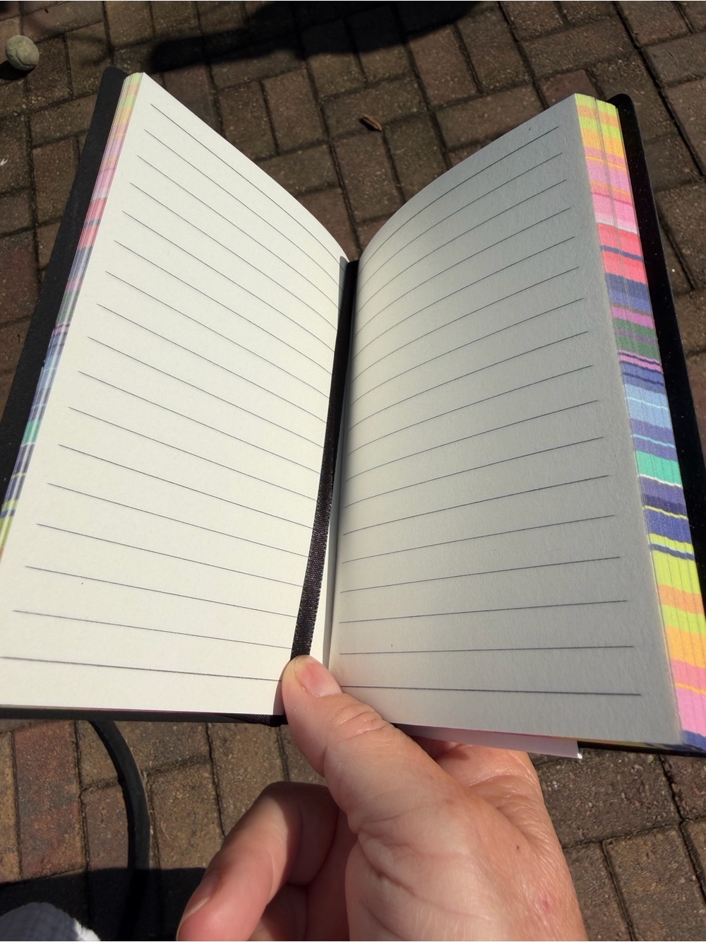 Flying Tiger Copenhagen- A6 Black Lined Journal Notebook with Rainbow Spine
